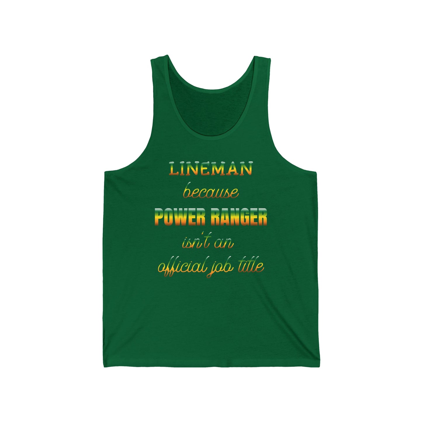 Lineman Tank - Power Ranger job title gradient
