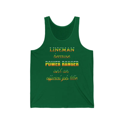 Lineman Tank - Power Ranger job title gradient
