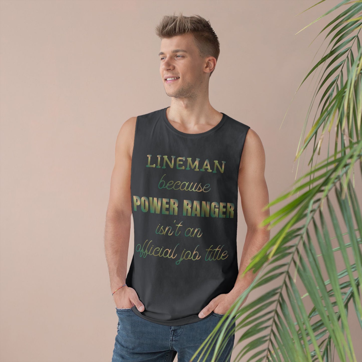 Lineman Tank - Power Ranger job title copper patina