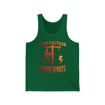 Lineman Tank - High Voltage Higher Spirits-sky 24