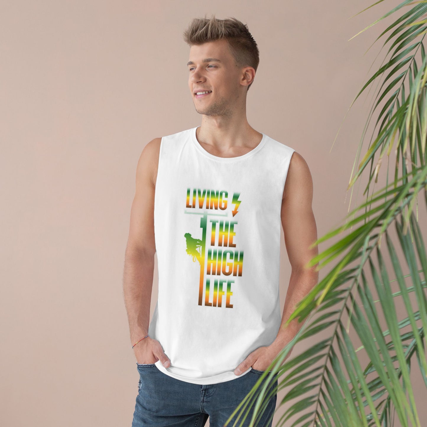Lineman Tank - Living The High Life-gradient
