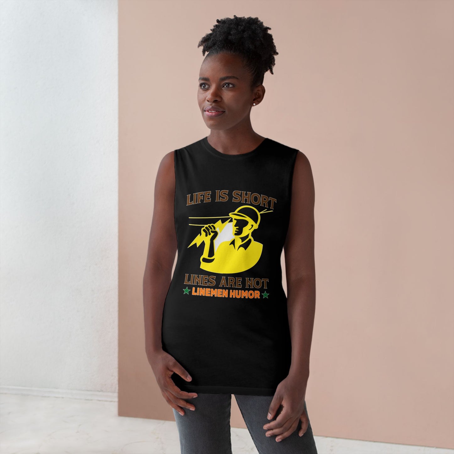 Lineman Tank - Life Is Short Lines Are Not-color
