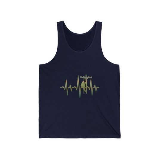 Lineman Tank - Lineman Heartbeat - copper patina