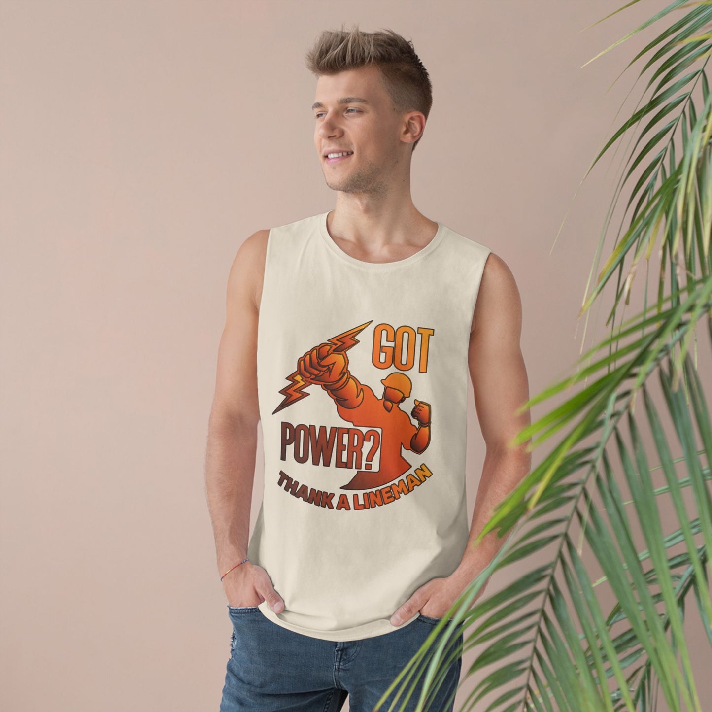 Lineman Tank - Got Power Thank A Lineman - sky 24