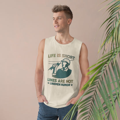 Lineman Tank - Life Is Short Lines Are Not-copper patina