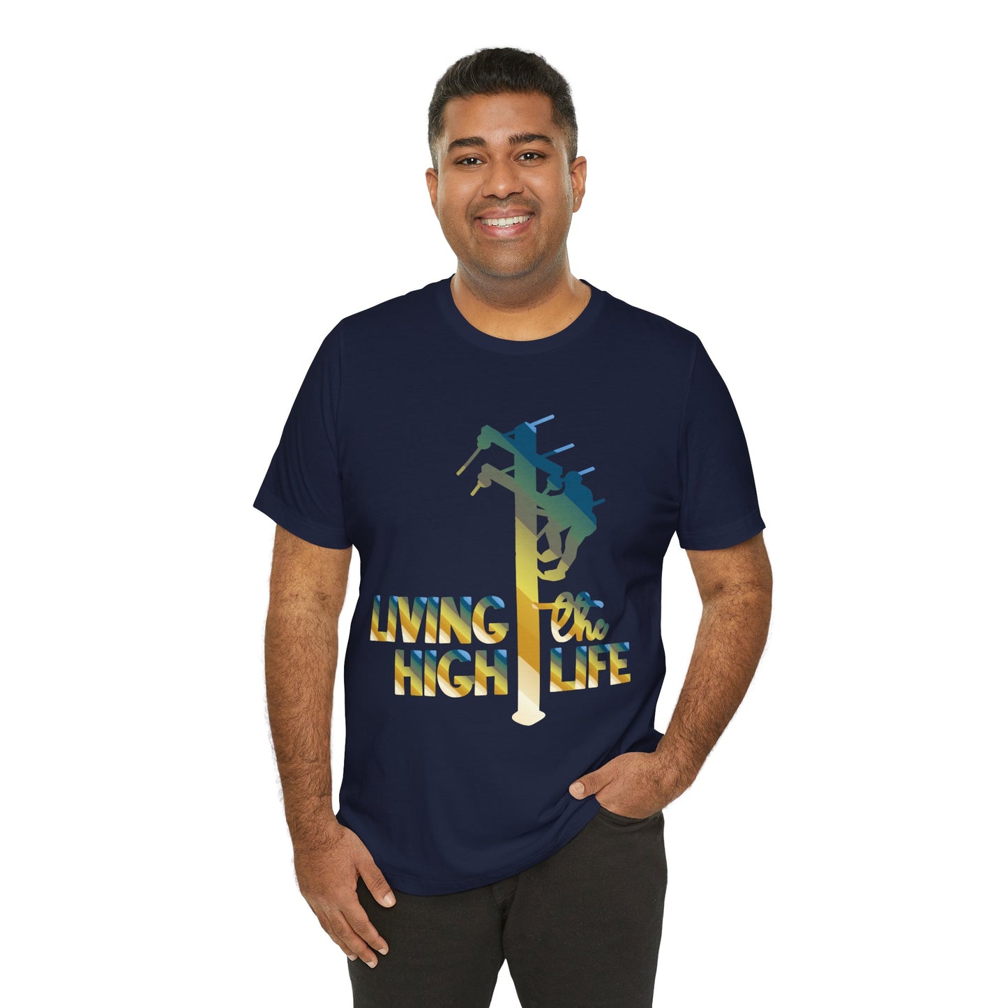Lineman T-shirt - living the high life - colored chrome