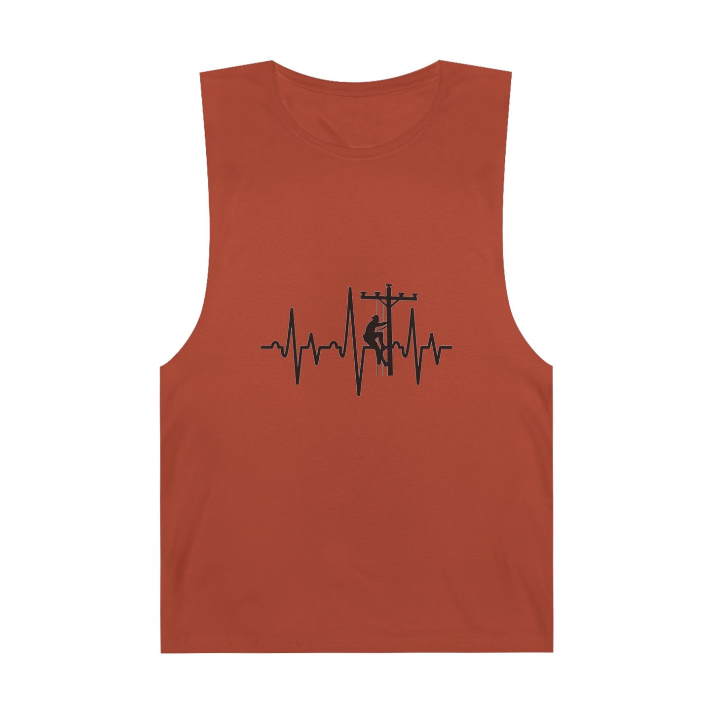 Lineman Tank - Lineman Heartbeat - white offset