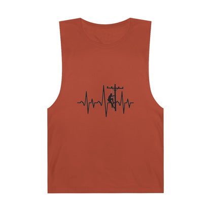 Lineman Tank - Lineman Heartbeat - white offset