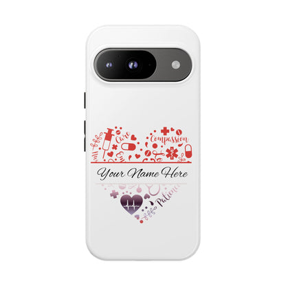 Google Pixel Tough Case - Monogram Heart - White