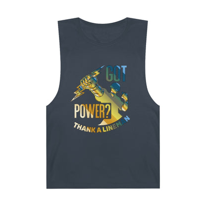 Lineman Tank - Got Power Thank A Lineman - colored chrome