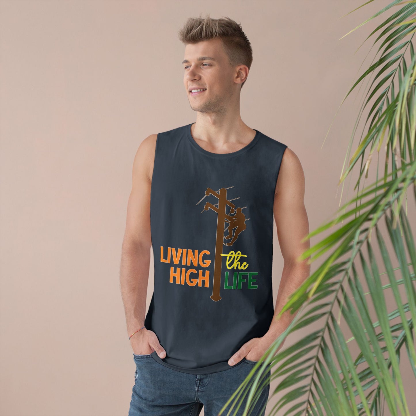 Lineman Tank - living the high life - color