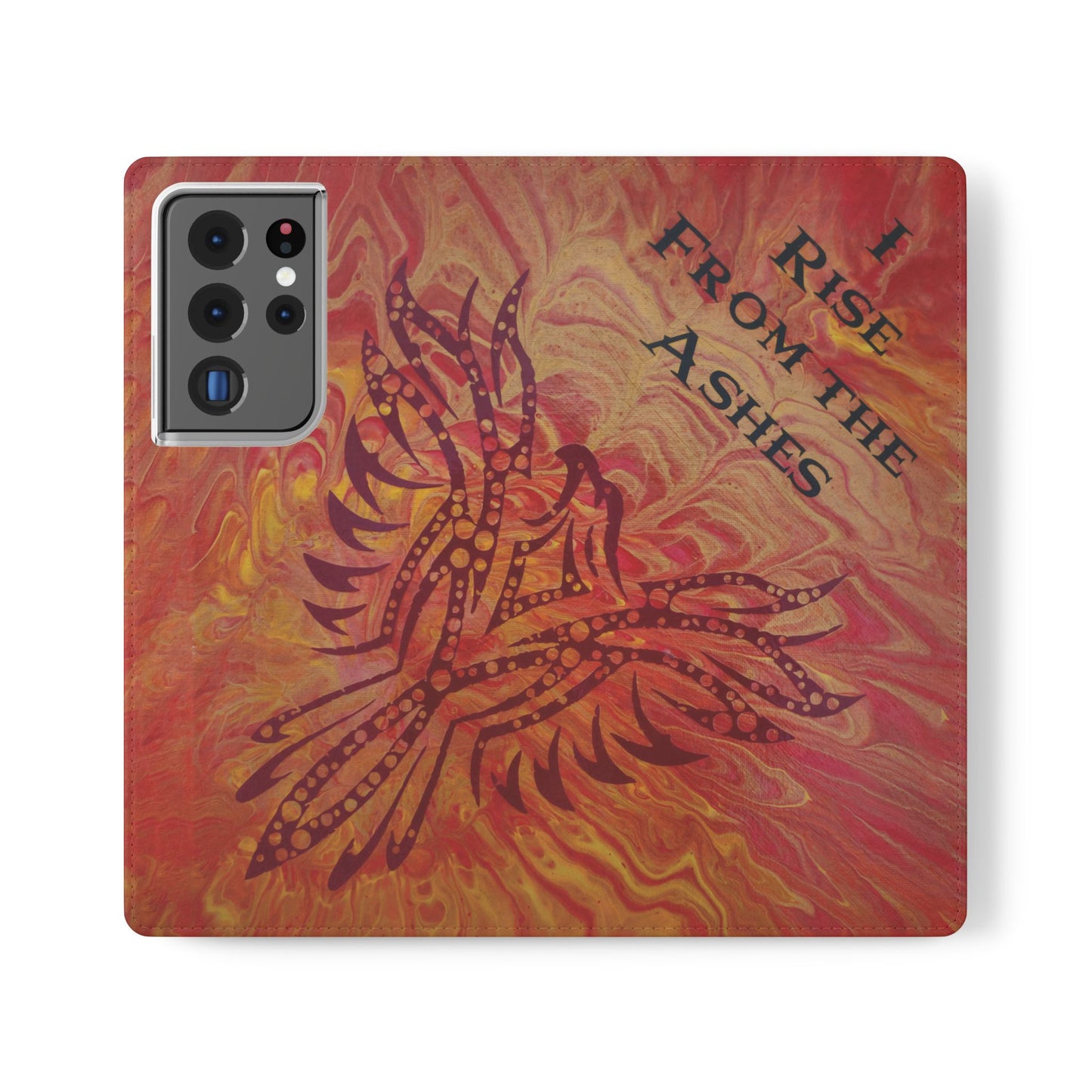 Faux Leather Wallet Phone Case - iPhone & Galaxy - I Rise From the Ashes