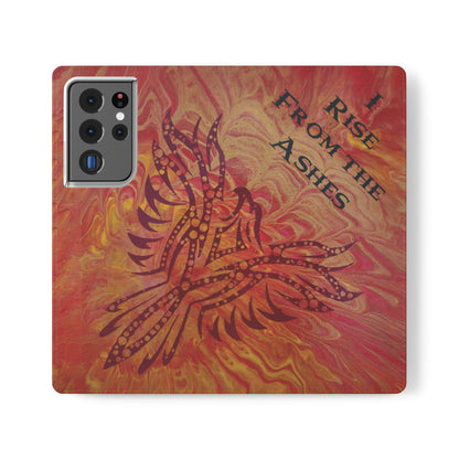 Faux Leather Wallet Phone Case - iPhone & Galaxy - I Rise From the Ashes