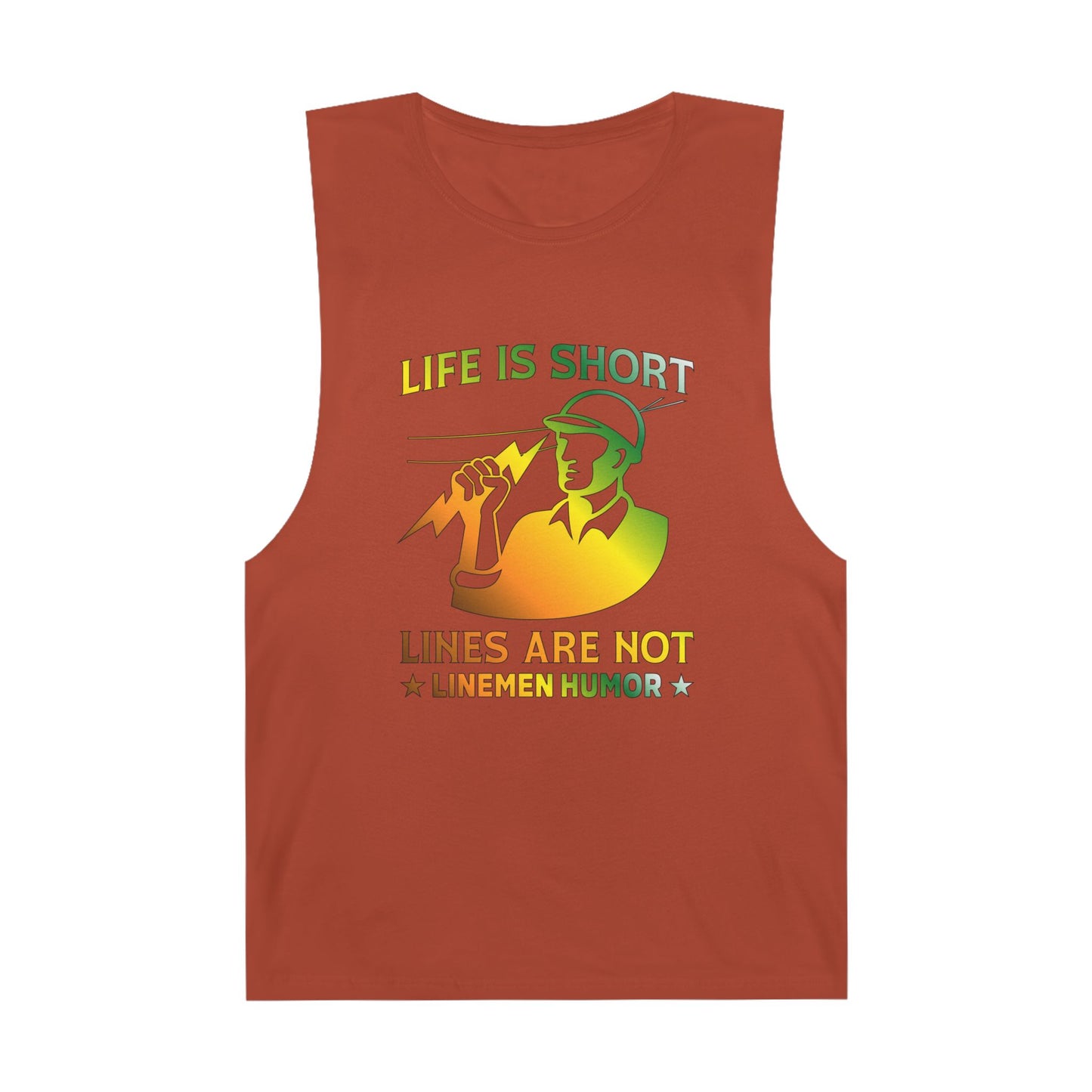 Lineman Tank - Life Is Short Lines Are Not-gradient