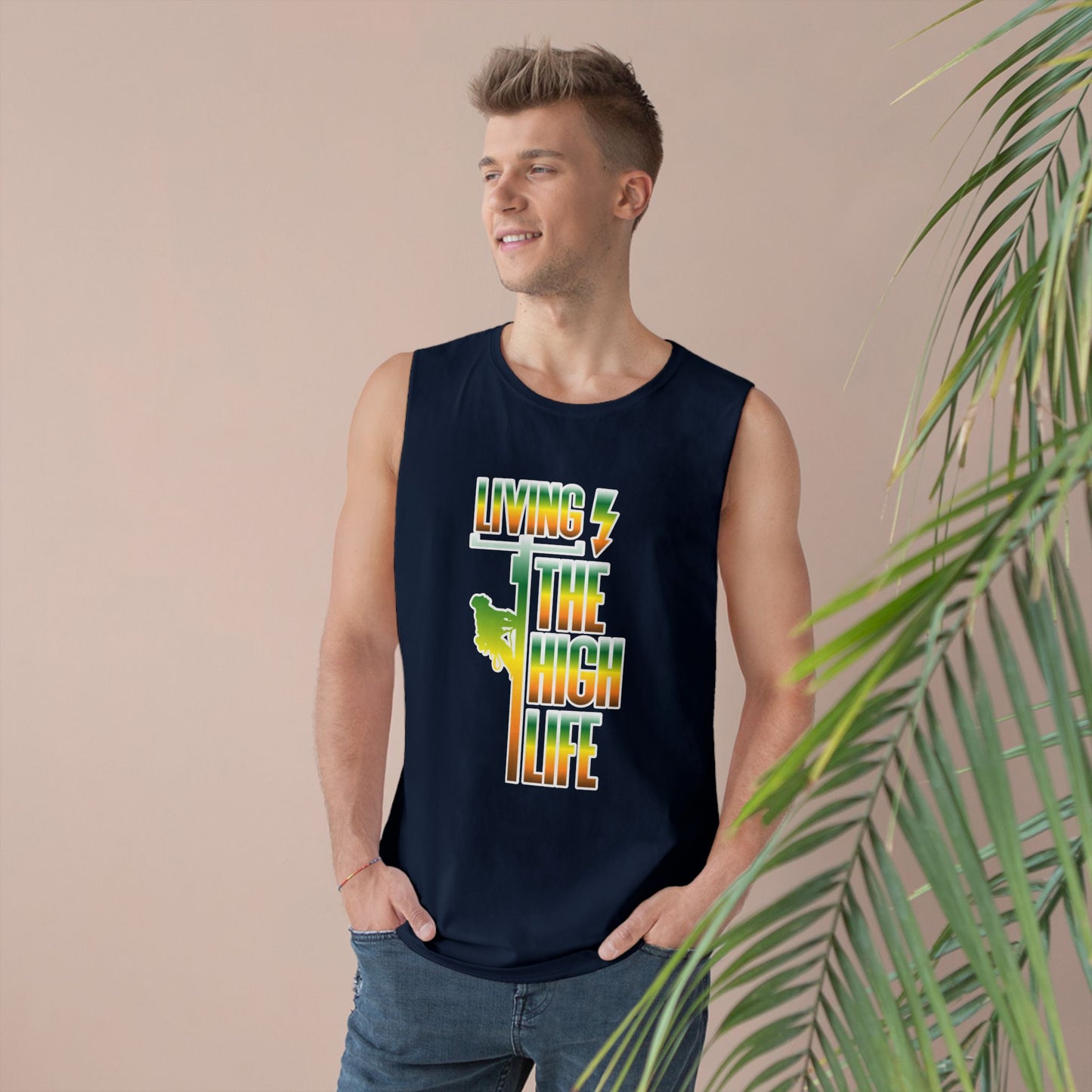 Lineman Tank - Living The High Life-gradient