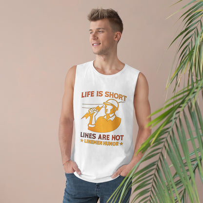 Lineman Tank - Life Is Short Lines Are Not-sky 24