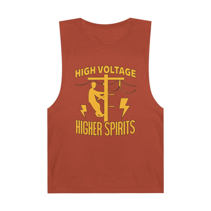 Lineman Tank - High Voltage Higher Spirits-sky 24