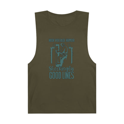 Lineman Tank - High Voltage Humor Shockingly Good Lines-copper patina