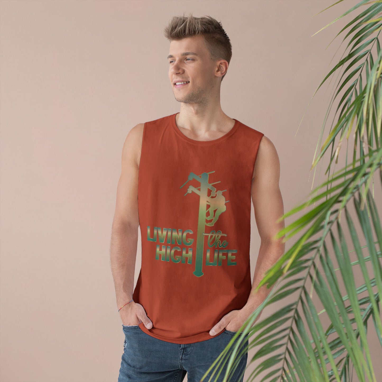 Lineman Tank - living the high life - copper patina