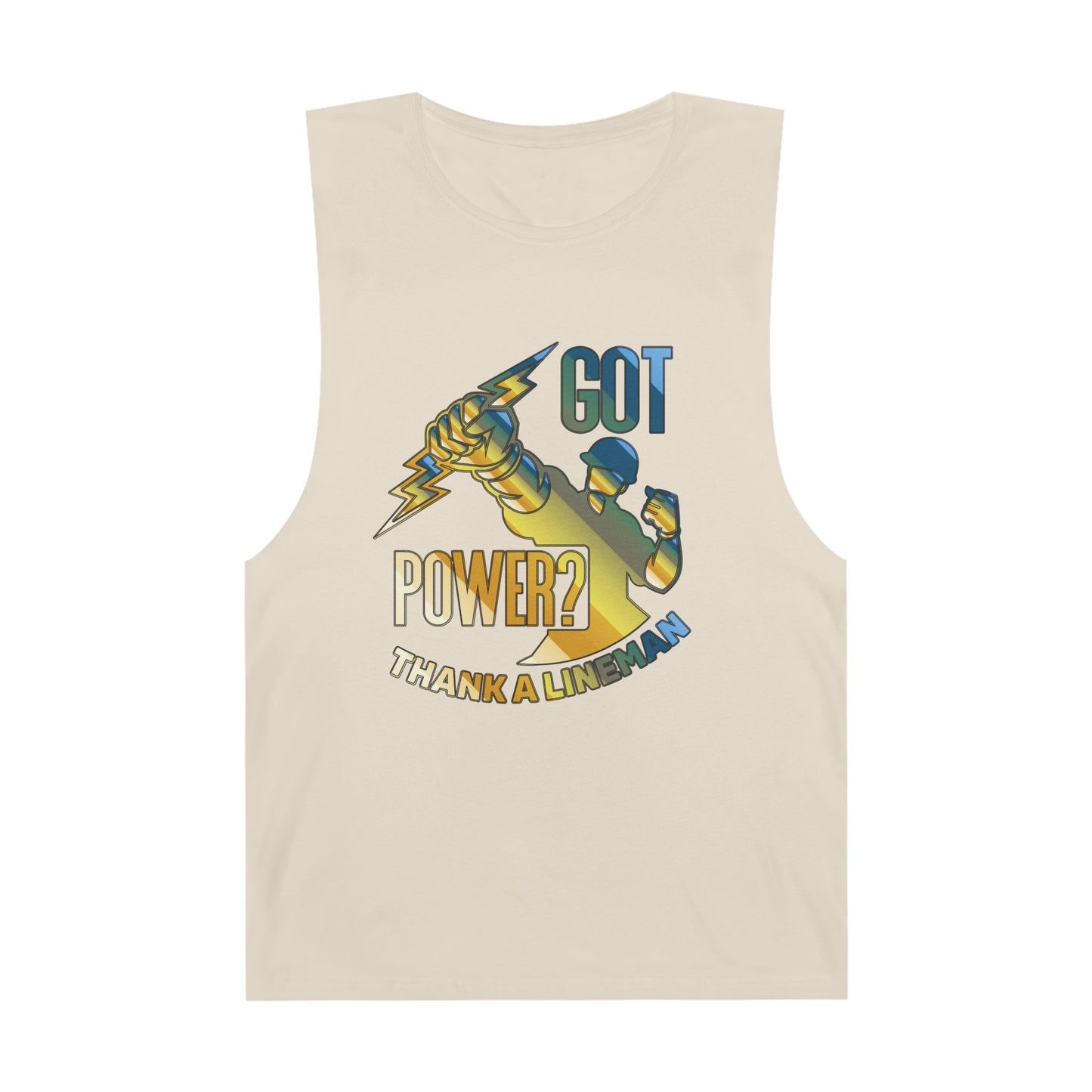 Lineman Tank - Got Power Thank A Lineman - colored chrome