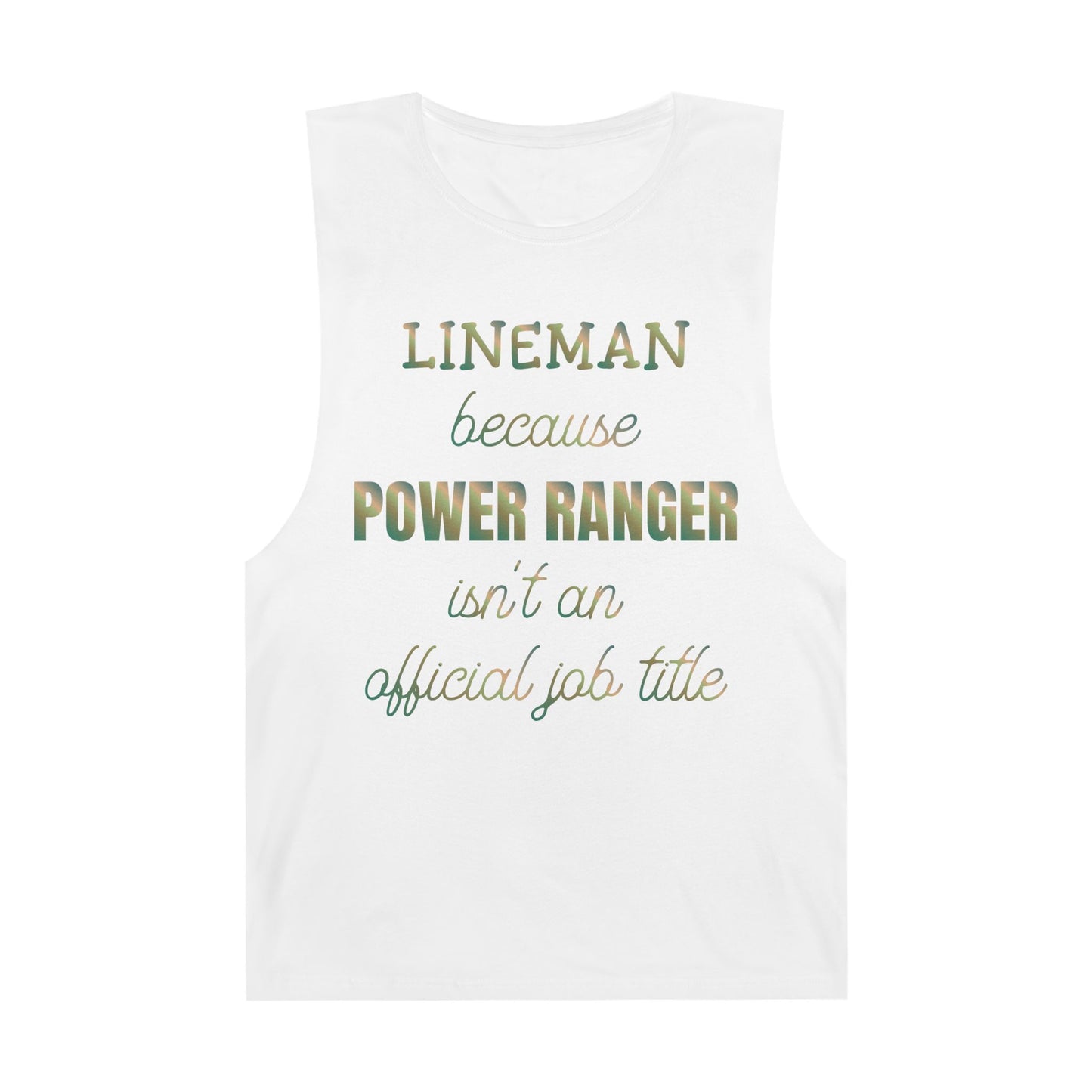 Lineman Tank - Power Ranger job title copper patina