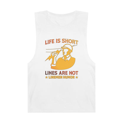 Lineman Tank - Life Is Short Lines Are Not-sky 24