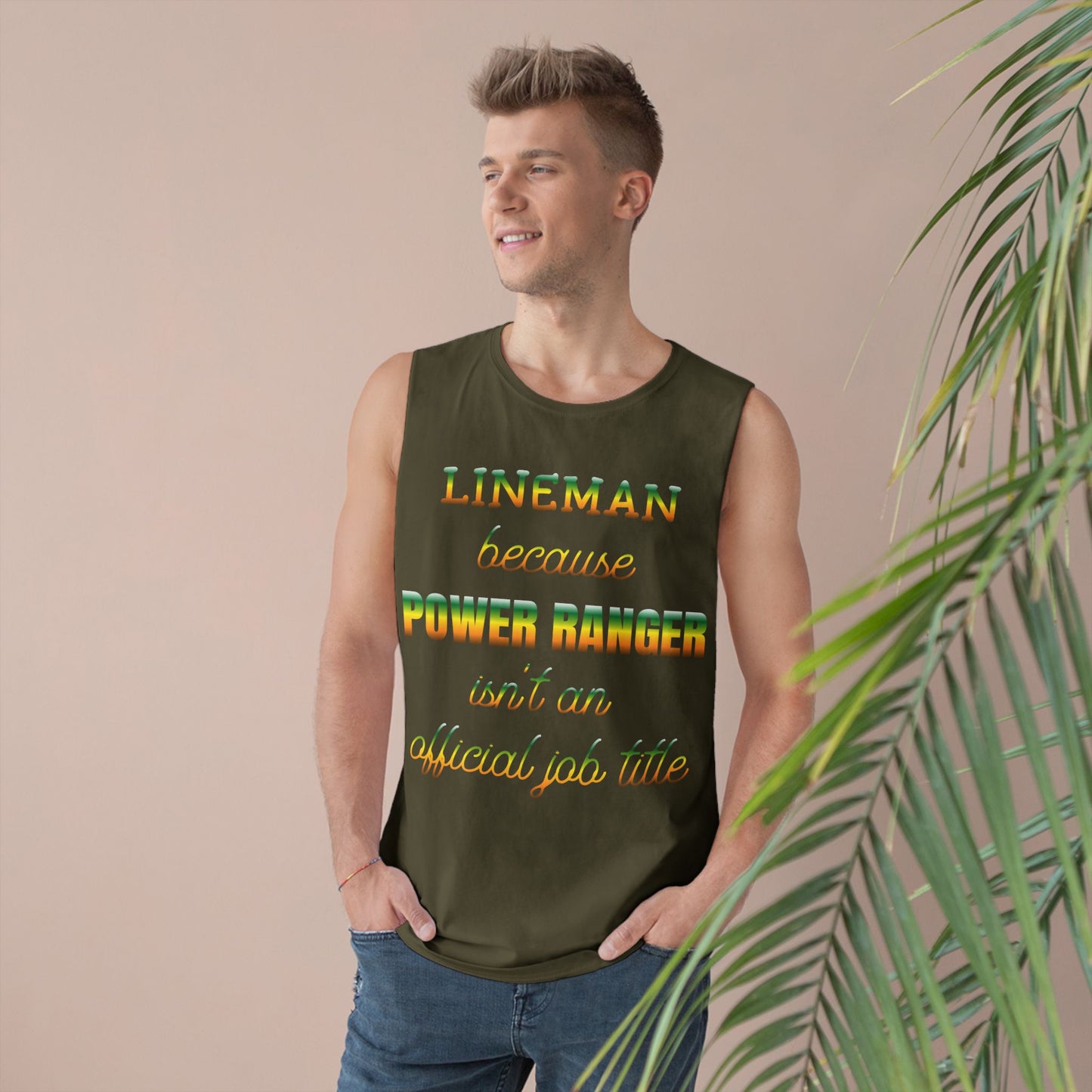 Lineman Tank - Power Ranger job title gradient