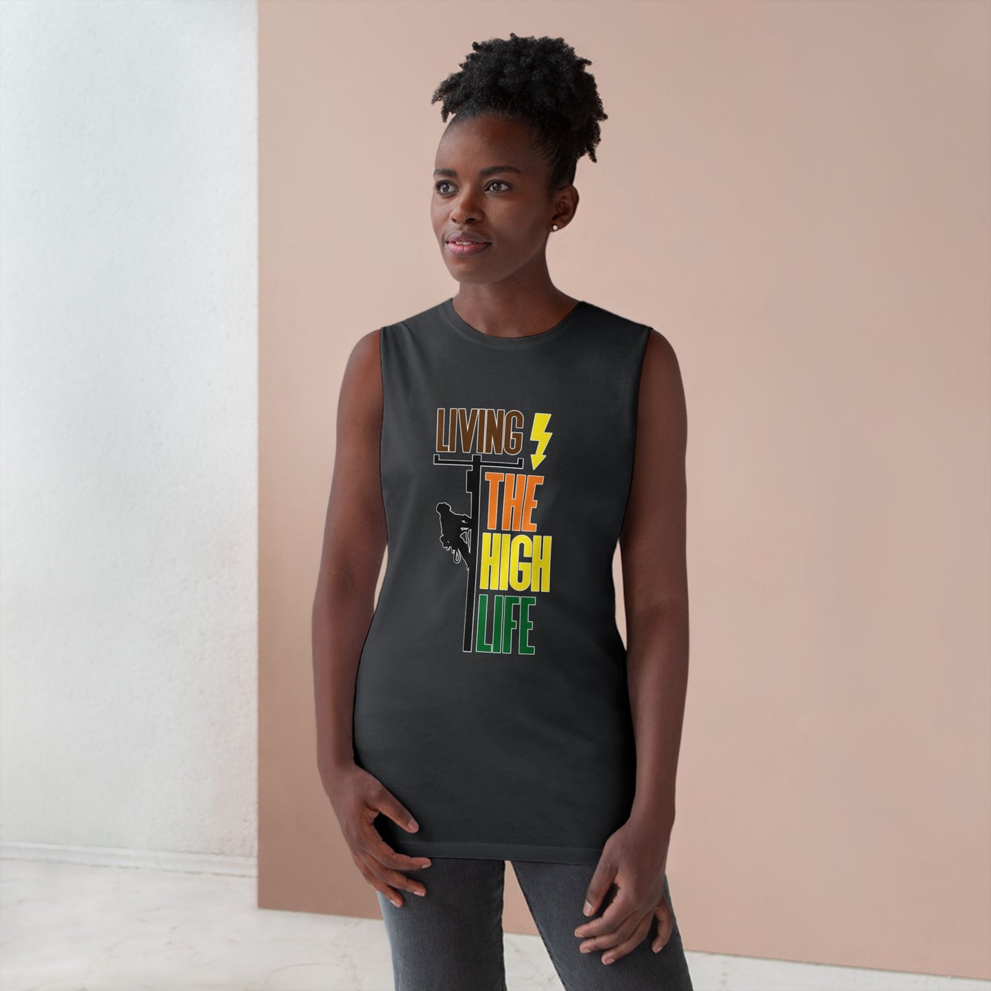 Lineman Tank - Living The High Life-color