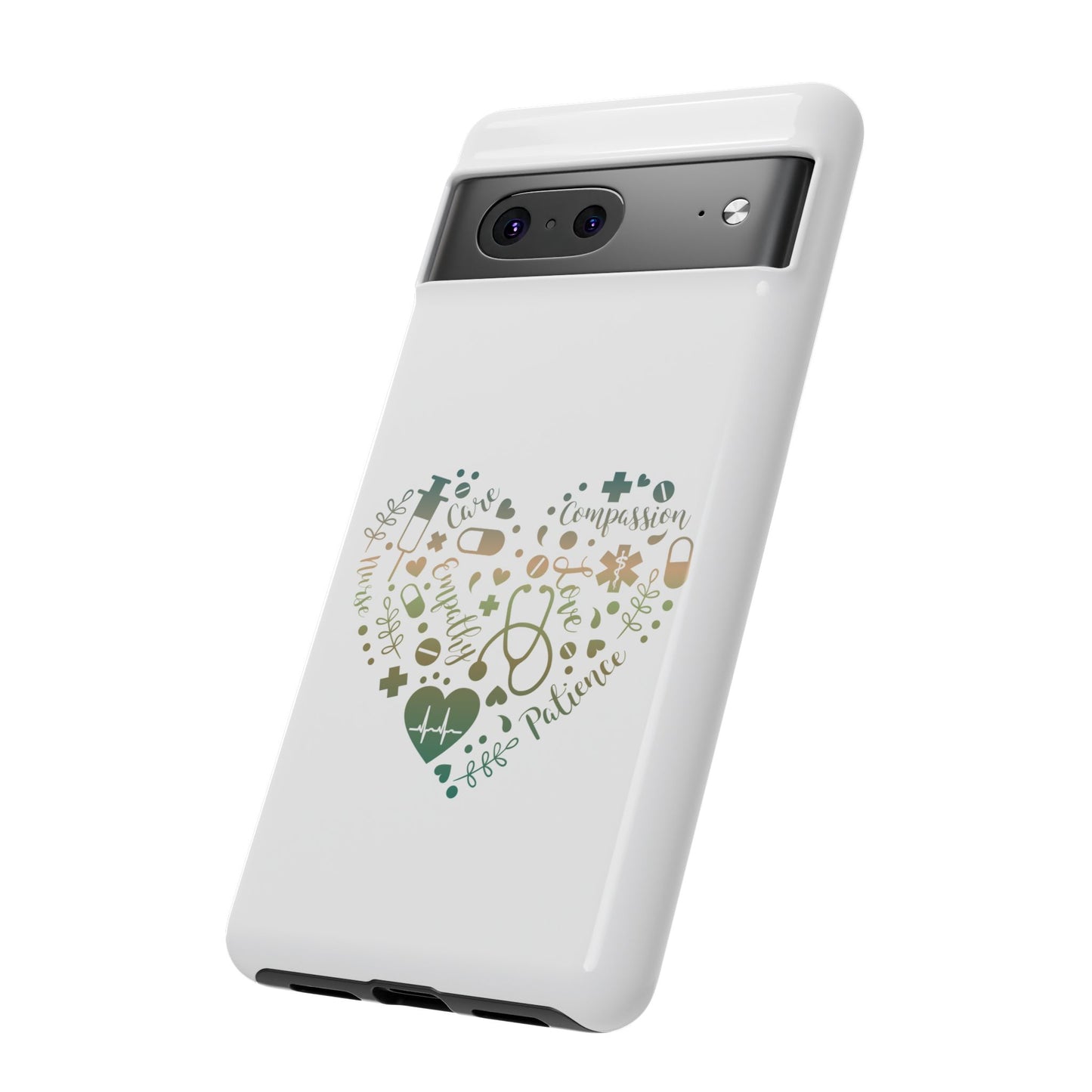 Google Pixel Tough Case - Monogram Heart 1 - White
