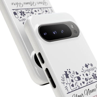Google Pixel Tough Case - Monogram Heart - White