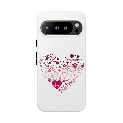 Google Pixel Tough Case - Monogram Heart 1 - White