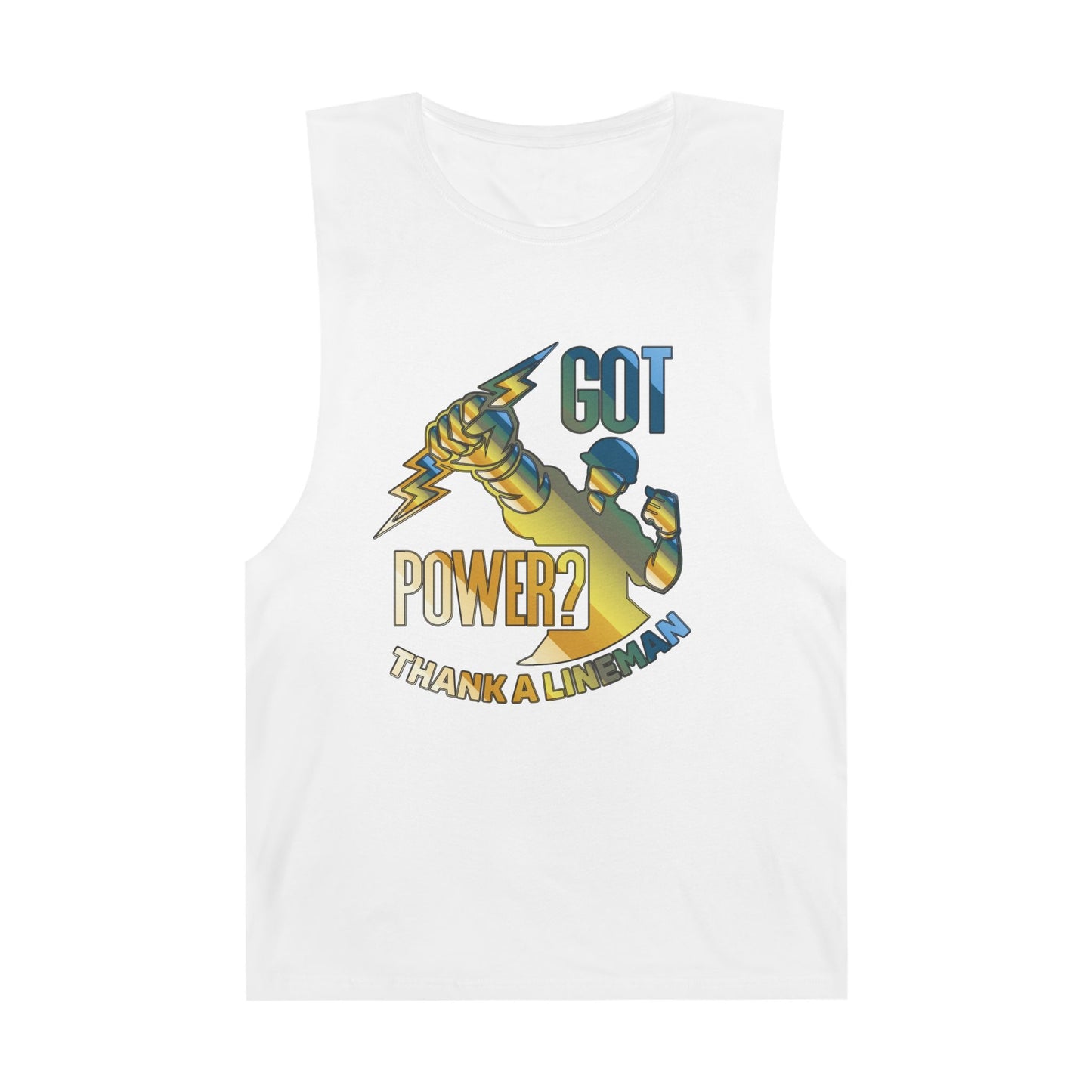 Lineman Tank - Got Power Thank A Lineman - colored chrome