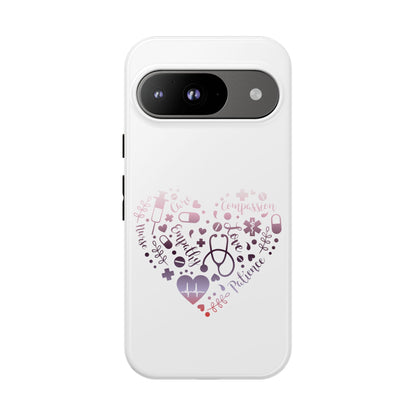 Google Pixel Tough Case - Monogram Heart 1 - White