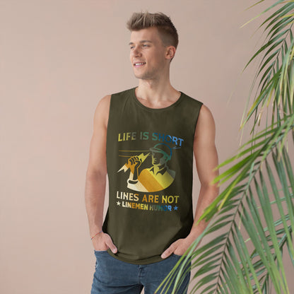 Lineman Tank - Life Is Short Lines Are Not-colored chrome