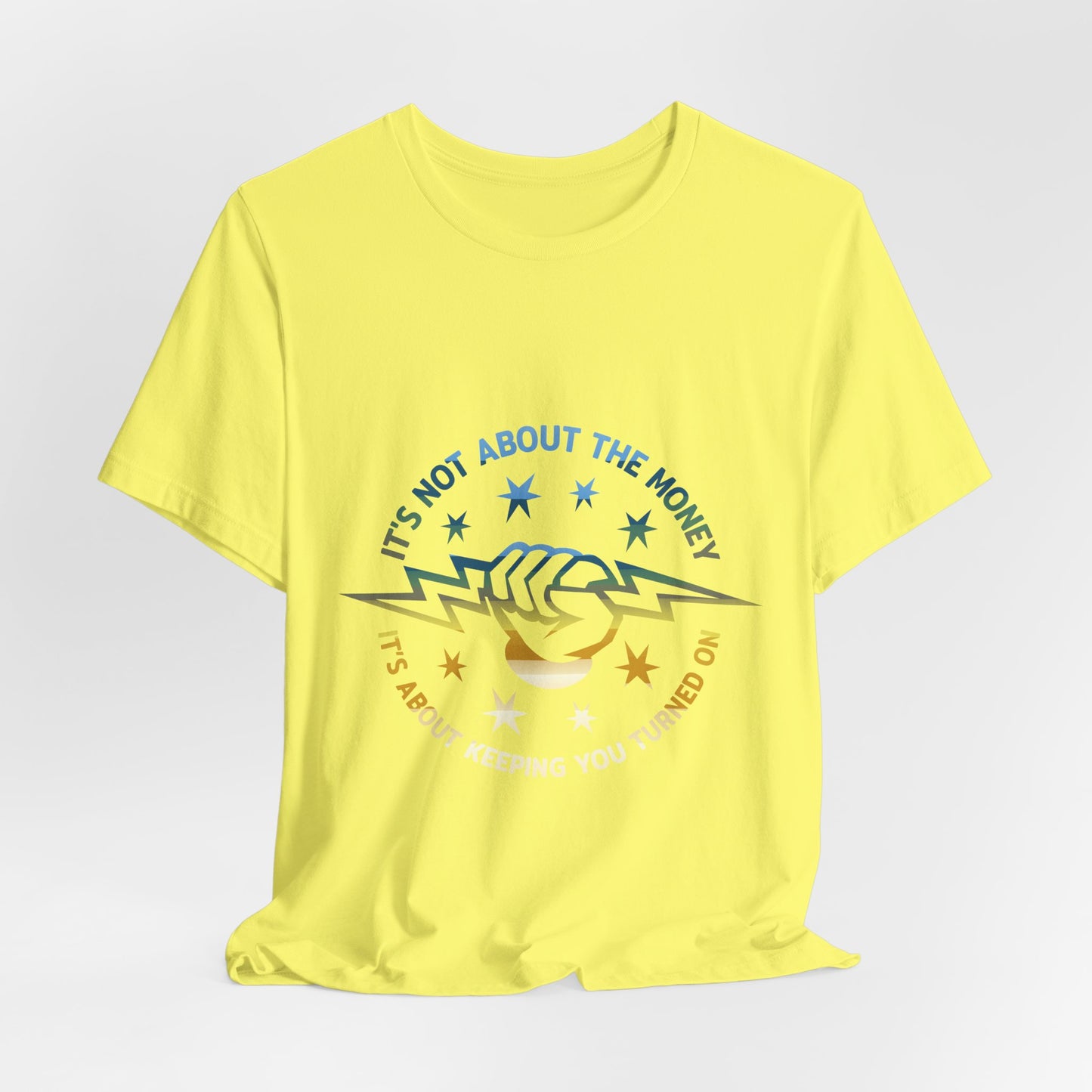 Lineman T-shirt - Its Not About The Money-colored chrome