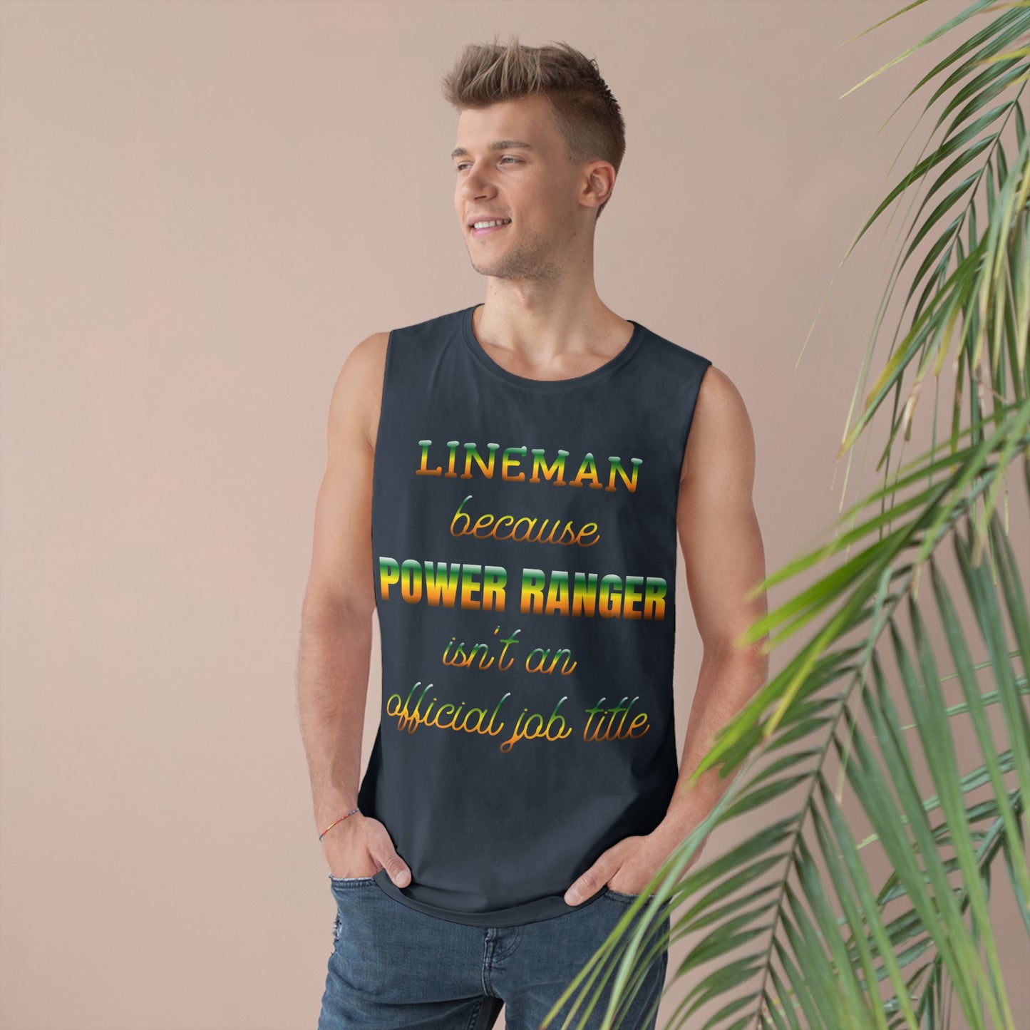 Lineman Tank - Power Ranger job title gradient