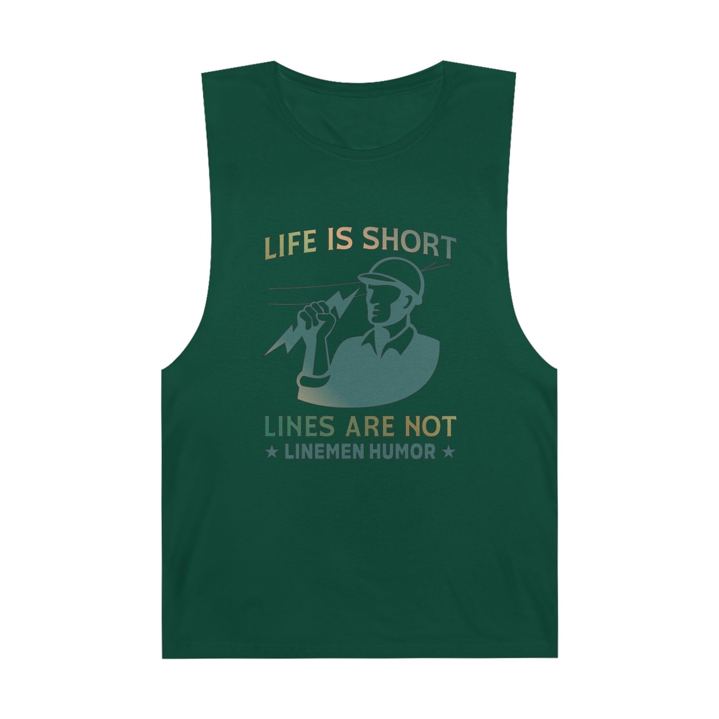 Lineman Tank - Life Is Short Lines Are Not-copper patina