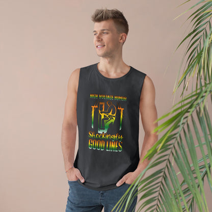 Lineman Tank - High Voltage Humor Shockingly Good Lines-gradient