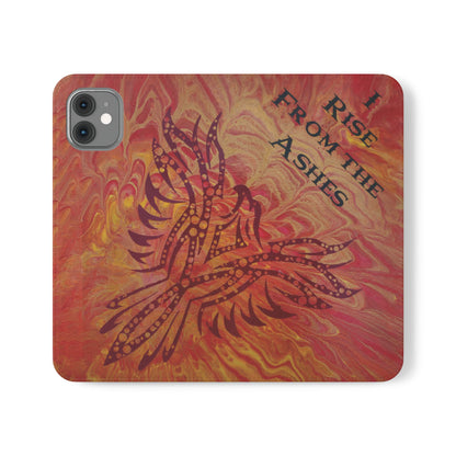 Faux Leather Wallet Phone Case - iPhone & Galaxy - I Rise From the Ashes