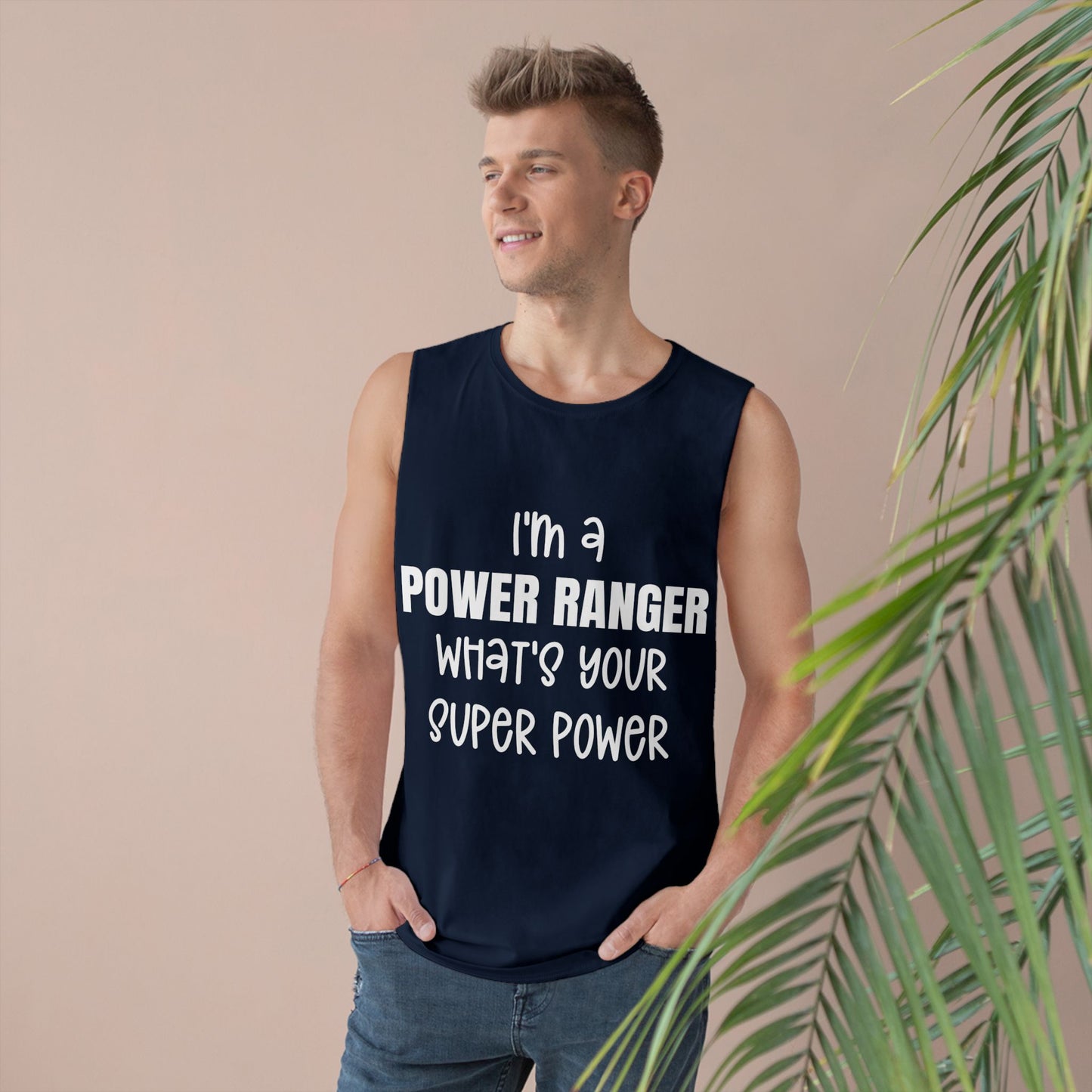 Lineman Tank - power ranger super power white