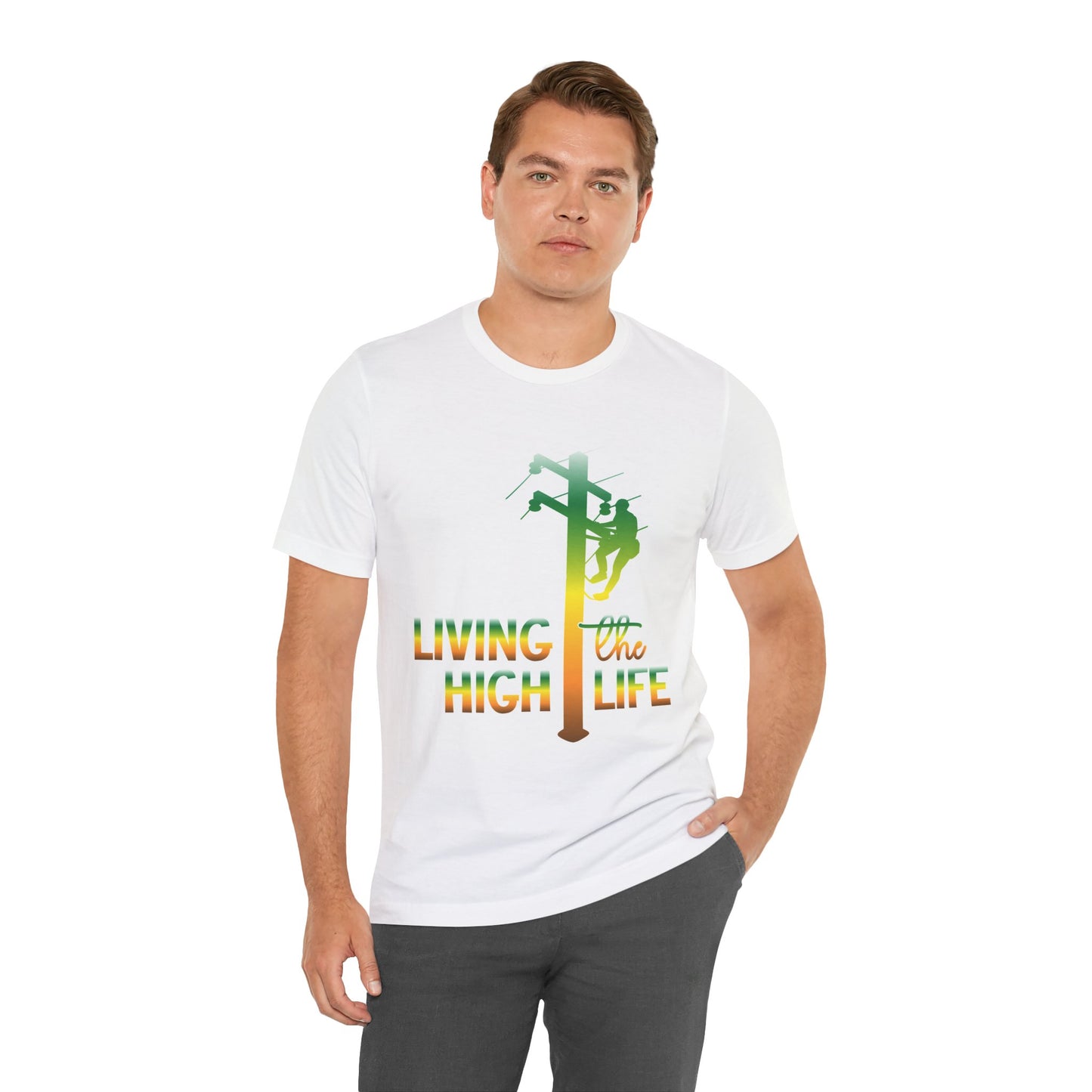 Lineman T-shirt - living the high life - gradient