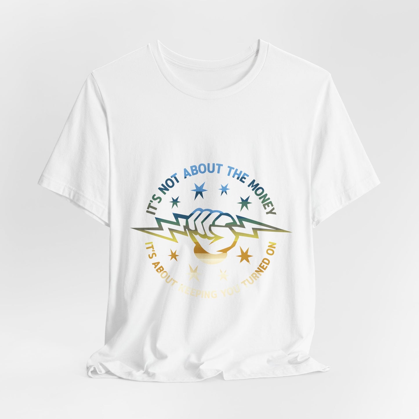 Lineman T-shirt - Its Not About The Money-colored chrome