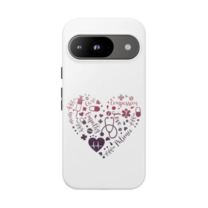 Google Pixel Tough Case - Monogram Heart 1 - White