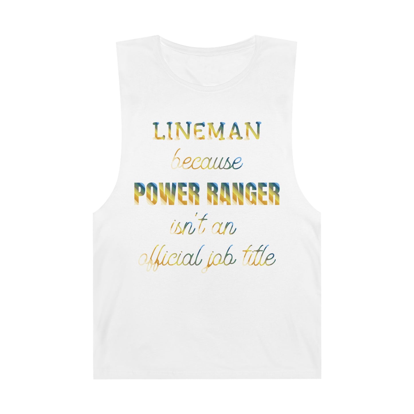 Lineman Tank - Power Ranger job title colored chrome