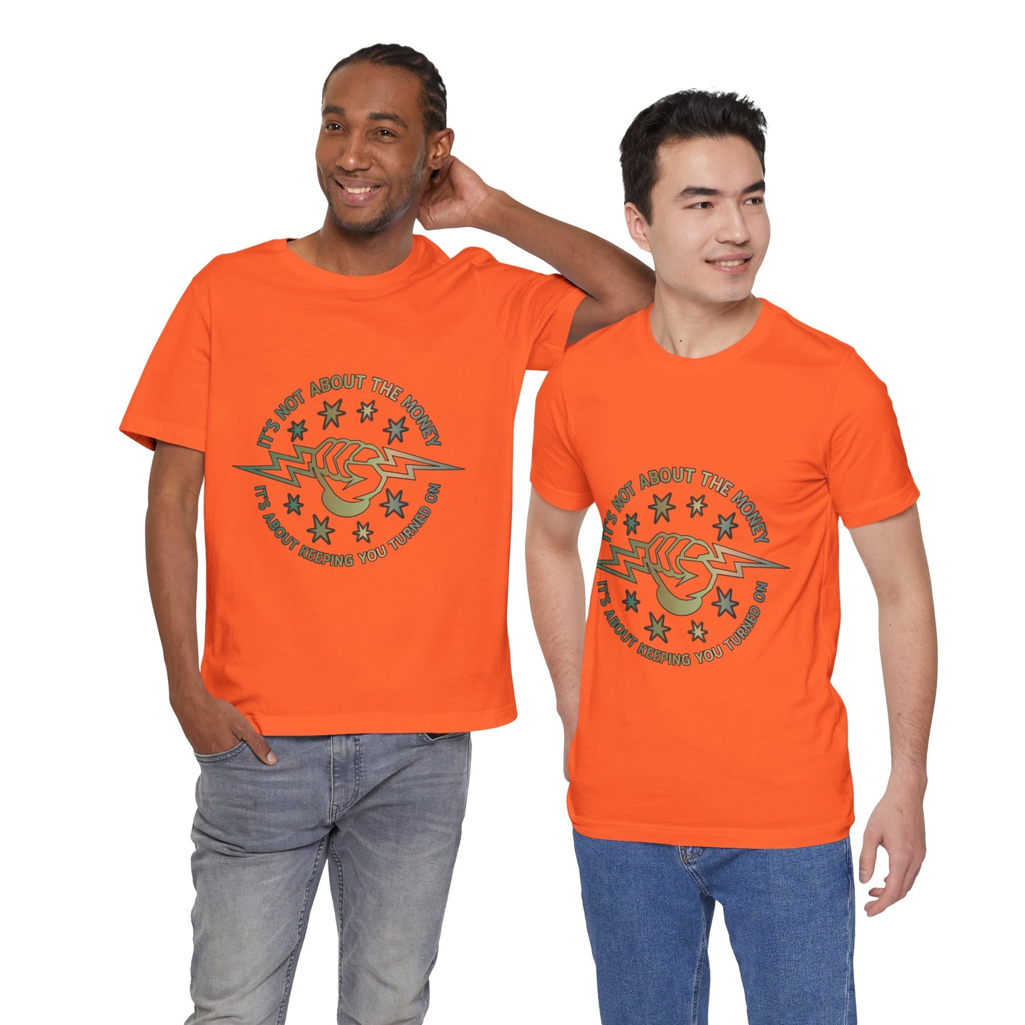 Lineman T-shirt - Its Not About The Money-copper patina