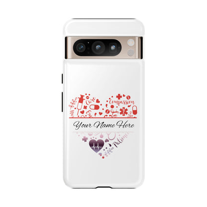 Google Pixel Tough Case - Monogram Heart - White