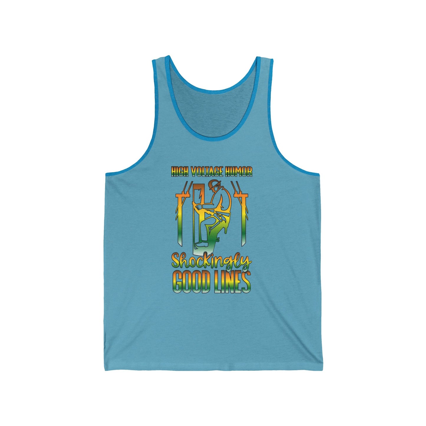Lineman Tank - High Voltage Humor Shockingly Good Lines-gradient