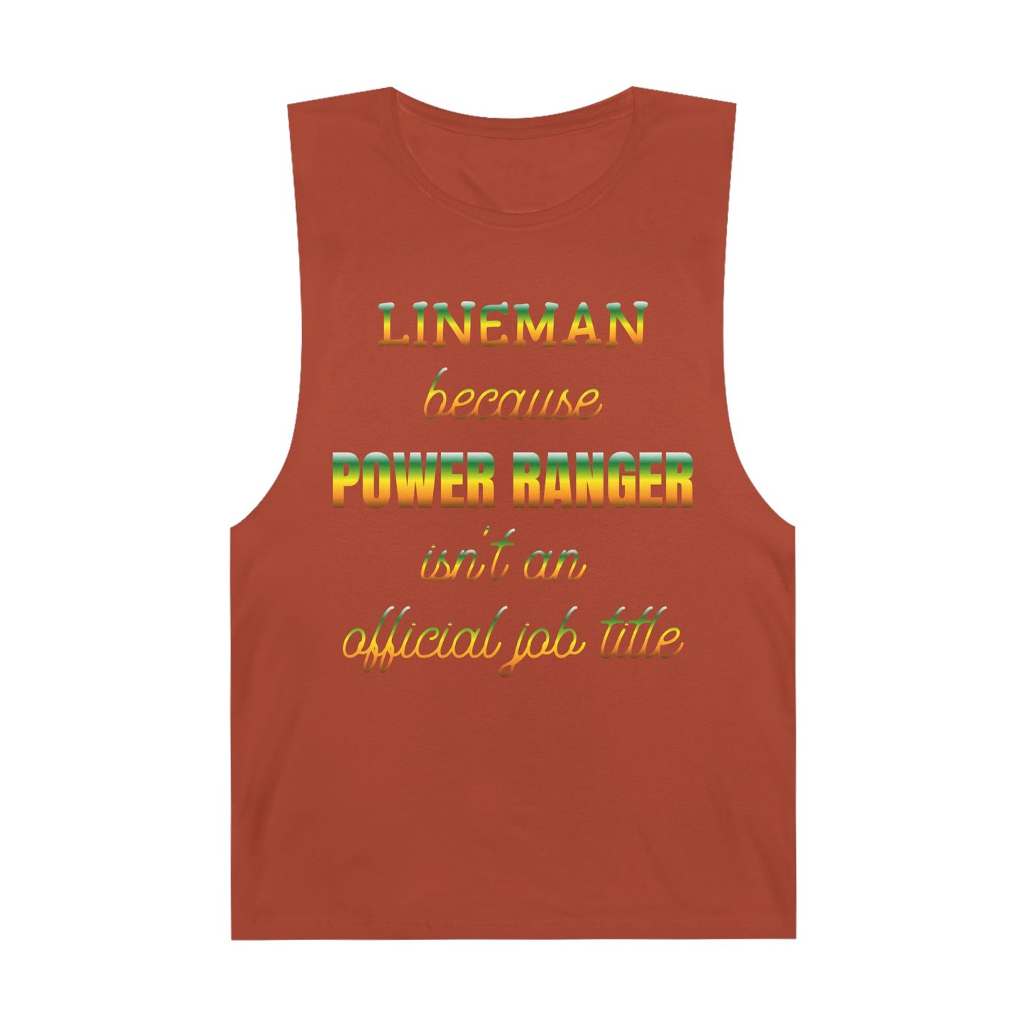 Lineman Tank - Power Ranger job title gradient