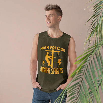 Lineman Tank - High Voltage Higher Spirits-sky 24
