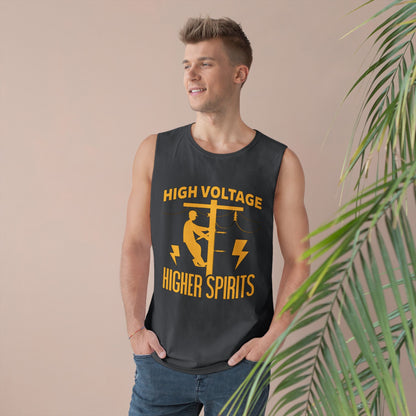 Lineman Tank - High Voltage Higher Spirits-sky 24